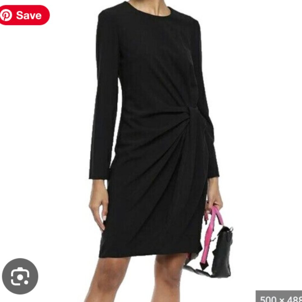 Julia Jordan Long Sleeve Tie Side Sweater Dress 2, BLACK